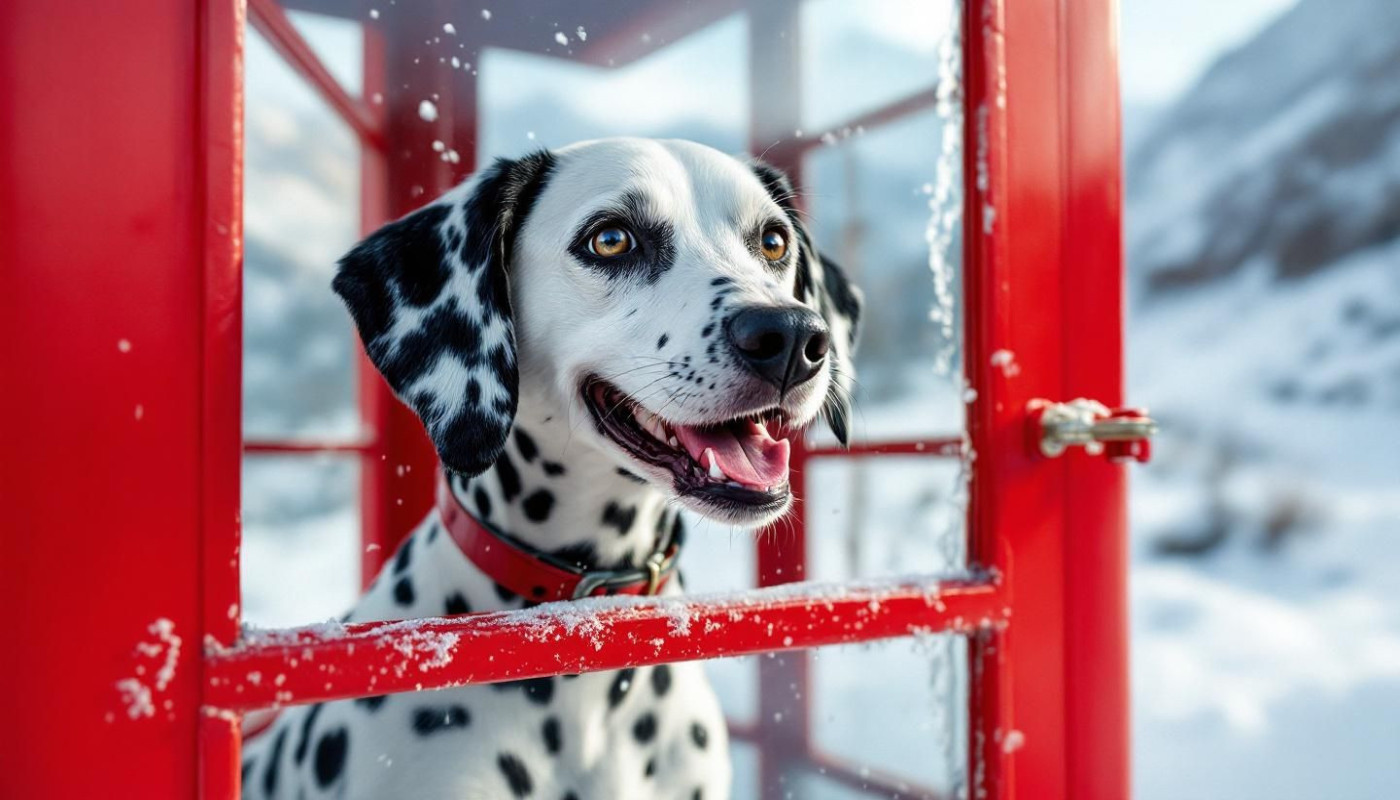 Der Plan Mya und seine englische Telefonzelle im Beaufortain